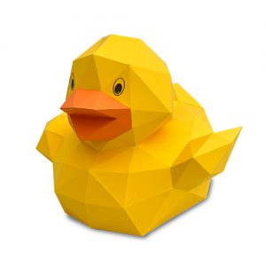 3D Model Kit - Duckling contains 13 sheets of 270gsm card with printed templates, high adhesion craft glue, sticks for glue application, scissors and scoring tools - FKA026