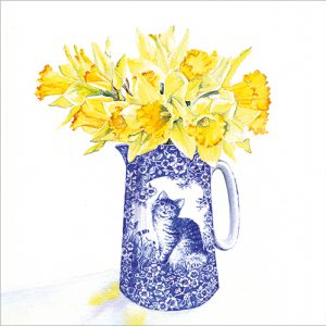 Daffodils in Blue Vase - FP5190