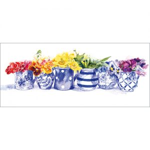 Blue Jugs and Rainbow Flowers - FP8010