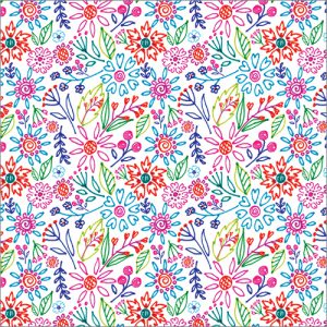 Flower Doodles Gift Wrap - GW214