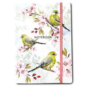 Blossom and Greenfinches Notebook 96 lined pages - NB004