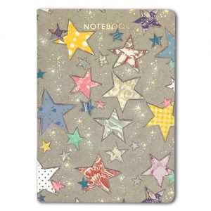 Stars A6 Notebook48 lines pages (96 sides), A6 with contrasting colours inside the cover - NB031