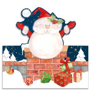 Santa Down the Chimney  pack of 15 - XC093