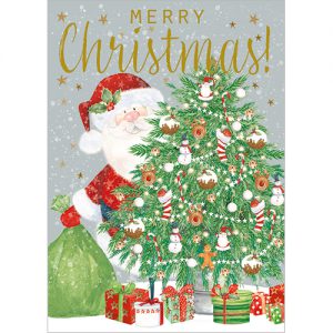 Santa Behind the Tree pack of 8 - XC174