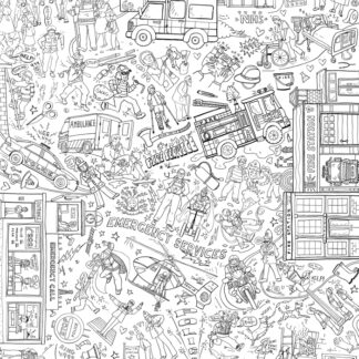Emergency Services Colouring In Poster - XMC007