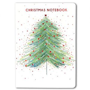 Christmas Tree A6 Notebook 48 lines pages (96 sides), A6 with contrasting colours inside the cover - XNB002